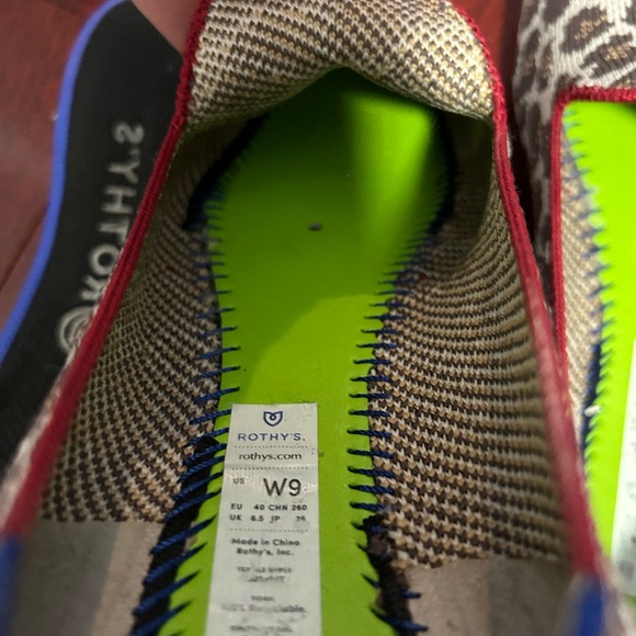 Rothy's Leopard Print loafers with Red and Blue Trim - Picture 10 of 10